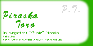 piroska toro business card